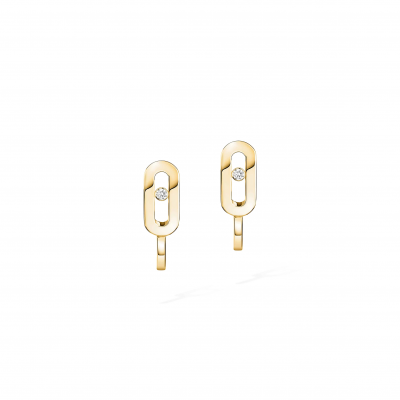 MESSIKA MOVE UNO MINI HOOP EARRINGS YELLOW GOLD DIAMOND EARRINGS 10050-WG